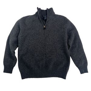 Blumarine Wool Quarter Zip Sweater Size L Gray Smart Casual Classic Layer Italy